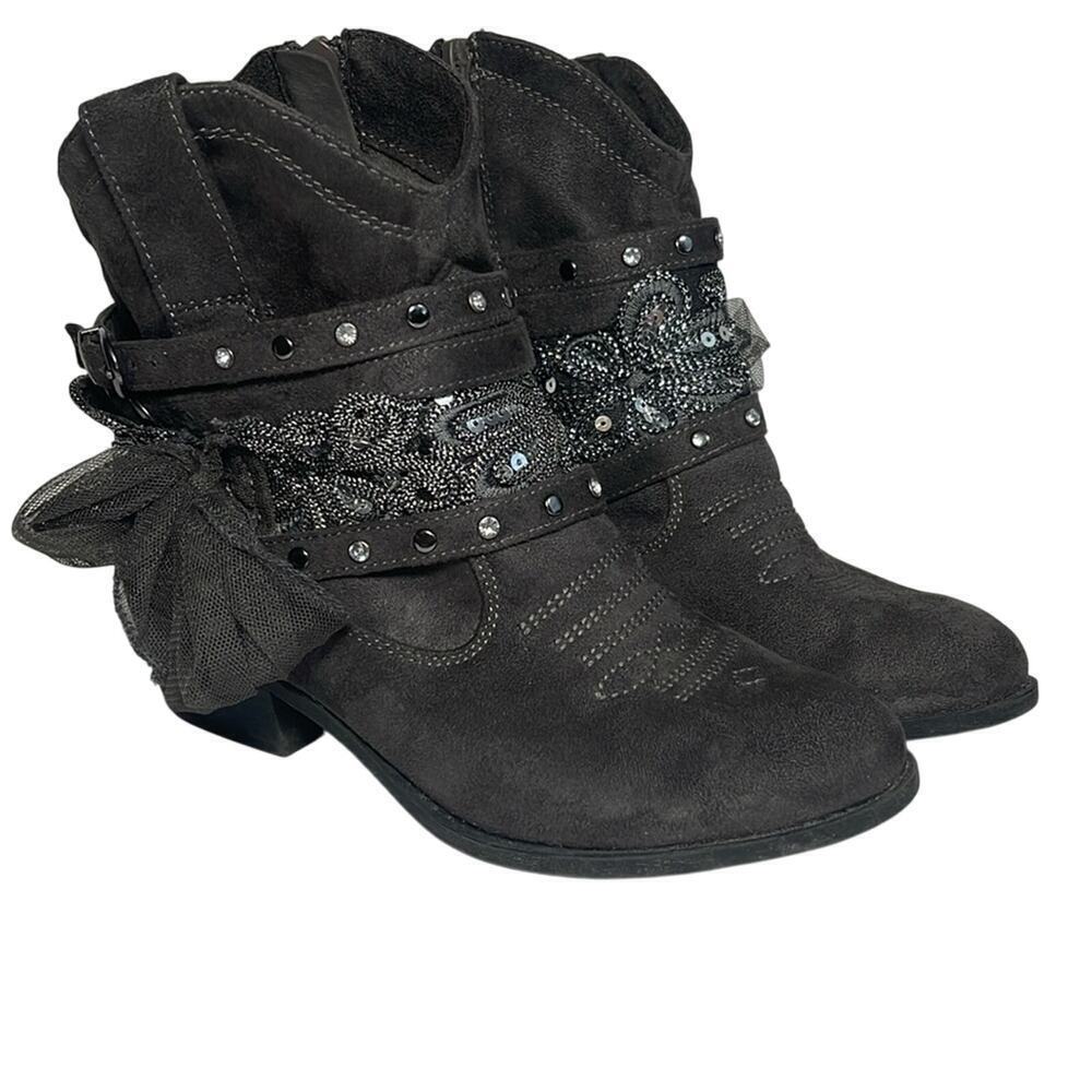 Not Rated Midas Gray Embellished Cowgirl  Boots Women's Size 6